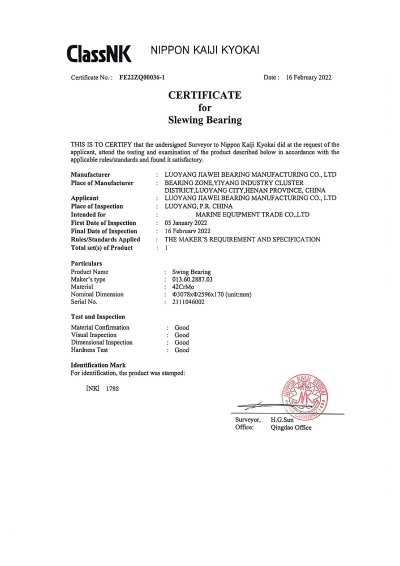 NK Certification